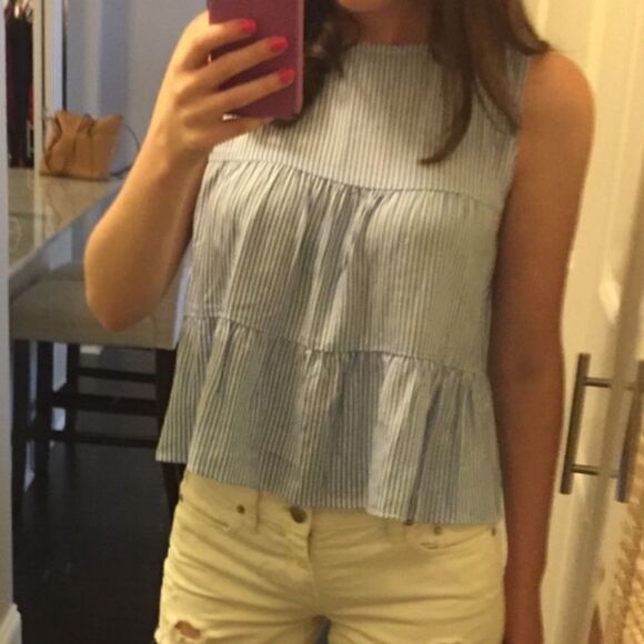 Design Lab - Striped Ruffle Top - Picture 3 of 6